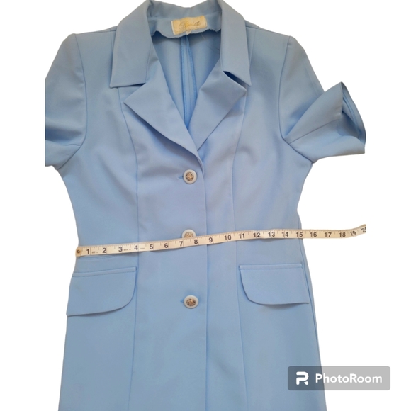 Vintage Blue mini 60's style jacket blazer dress Sise XS - Picture 5 of 11